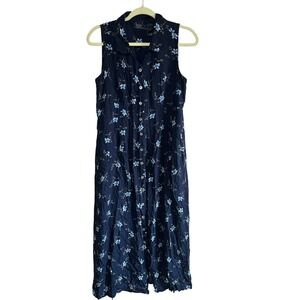 Crazy Horse Liz Claiborne Company Women's Floral Rayon Button Front Dress Y2K